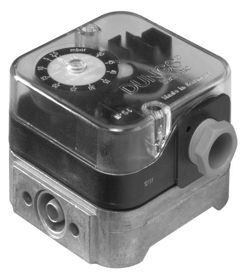 UB A4 and NB A4 Manual Reset Pressure Switches for Gases